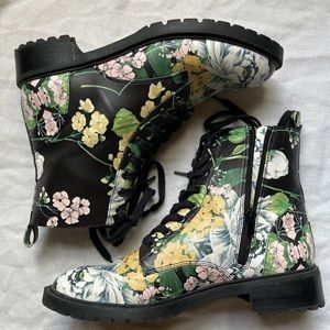 Steve Madden Floral Officer Combat Boots